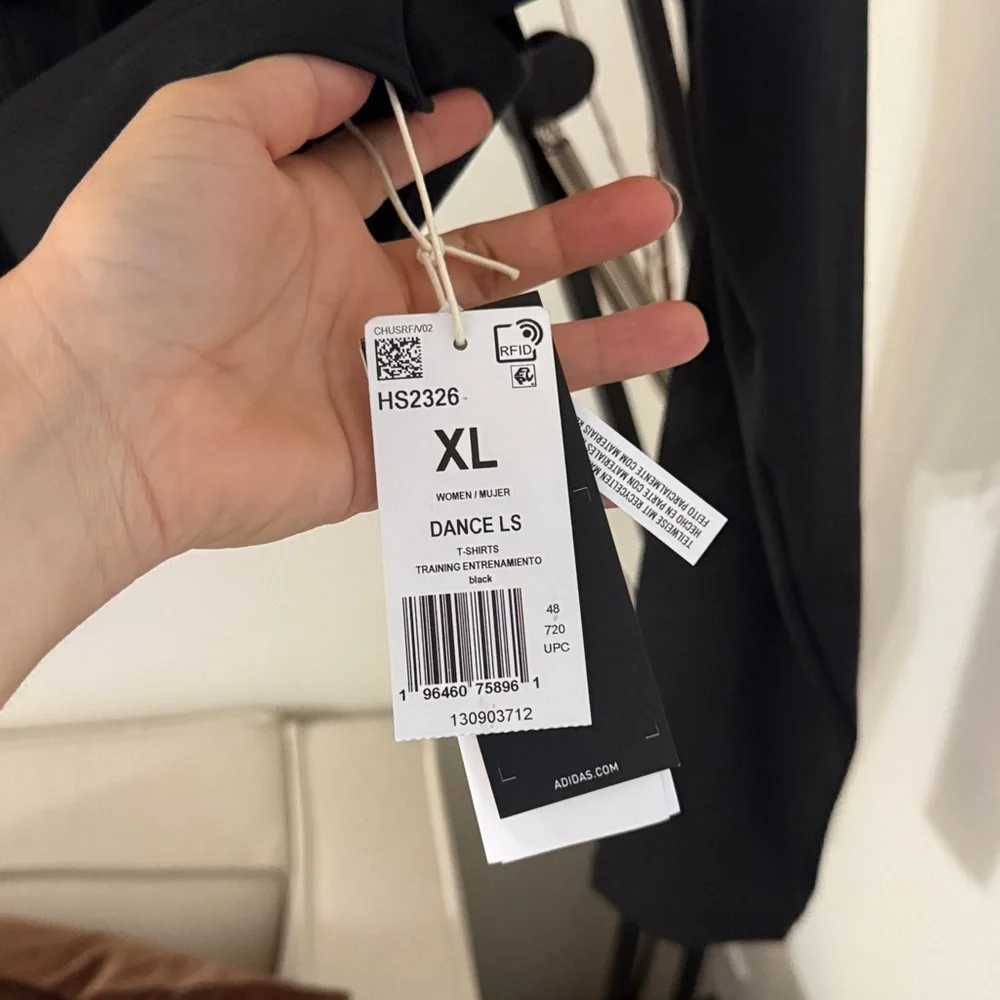 Adidas Women's Black Lace-Up Crop Top long sleeve - Picture 10 of 12